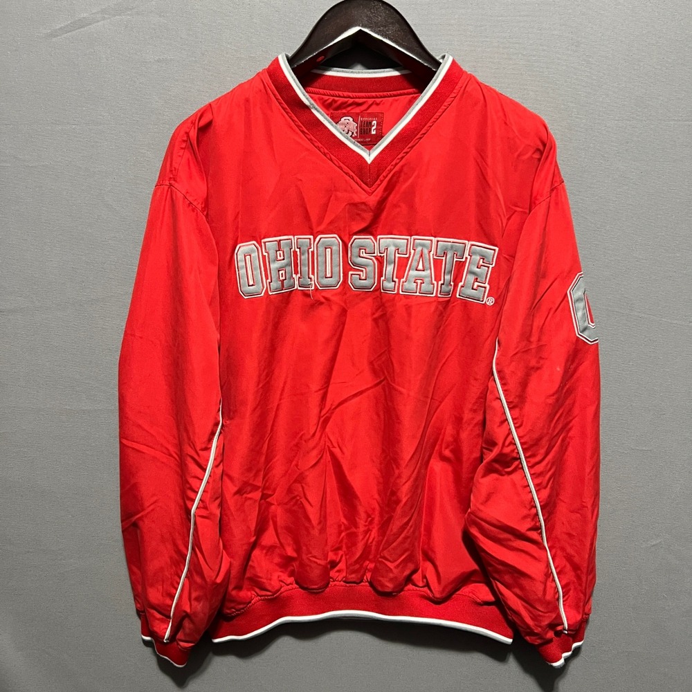 Ohio State Buckeyes Official Team Shop V-Neck Windshirt Pullover Red Mens XL - Picture 1 of 7